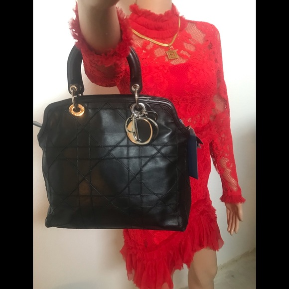 Dior Handbags - Dior Lamb leather black medium bag  authentic !
